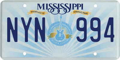 MS license plate NYN994