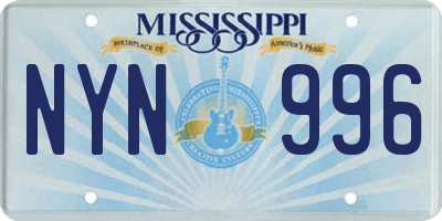 MS license plate NYN996