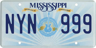MS license plate NYN999