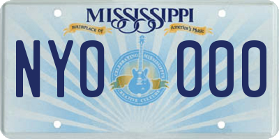 MS license plate NYO000