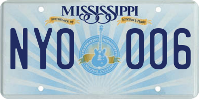 MS license plate NYO006