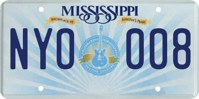 MS license plate NYO008
