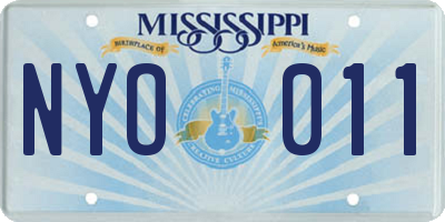 MS license plate NYO011