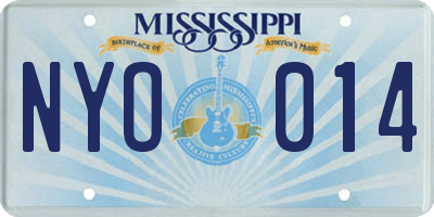 MS license plate NYO014