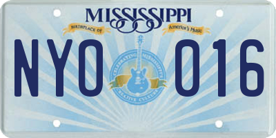 MS license plate NYO016