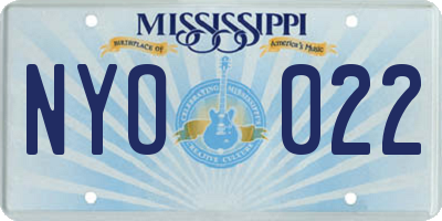 MS license plate NYO022
