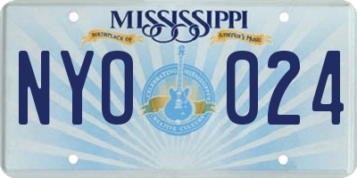 MS license plate NYO024