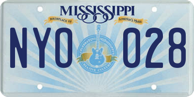 MS license plate NYO028
