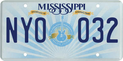 MS license plate NYO032