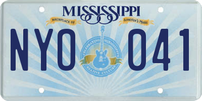 MS license plate NYO041