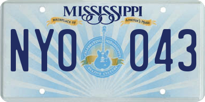 MS license plate NYO043