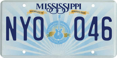 MS license plate NYO046