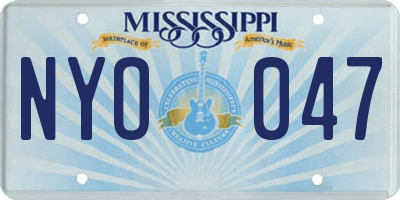 MS license plate NYO047