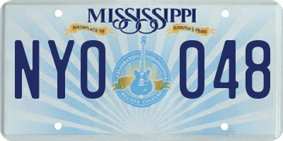 MS license plate NYO048
