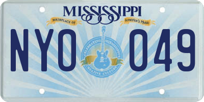 MS license plate NYO049