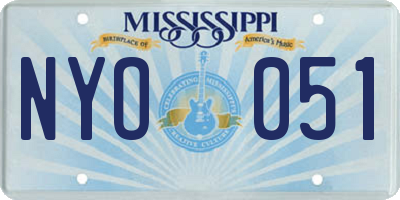 MS license plate NYO051
