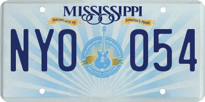MS license plate NYO054