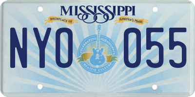 MS license plate NYO055