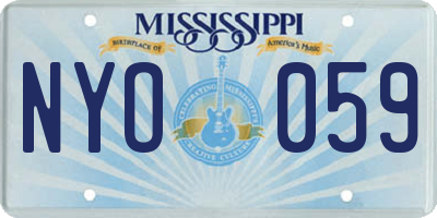 MS license plate NYO059