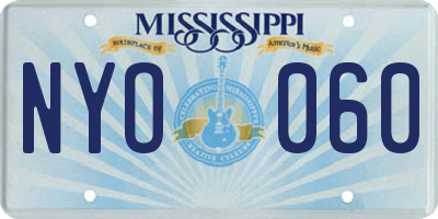MS license plate NYO060