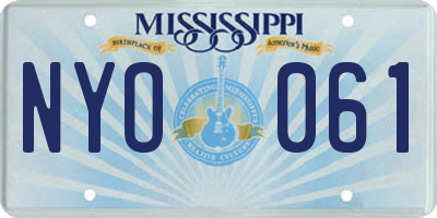MS license plate NYO061