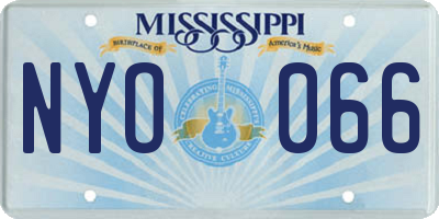MS license plate NYO066