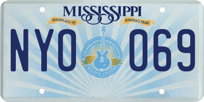 MS license plate NYO069