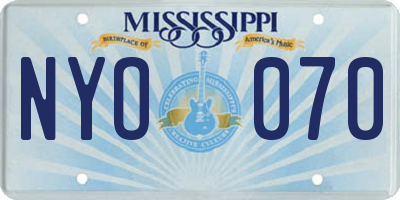 MS license plate NYO070