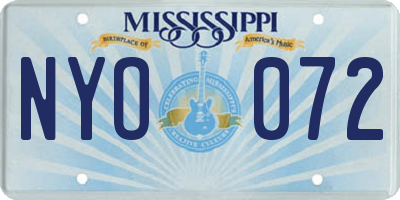 MS license plate NYO072