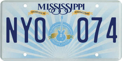 MS license plate NYO074