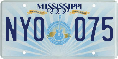 MS license plate NYO075
