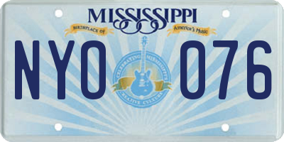 MS license plate NYO076