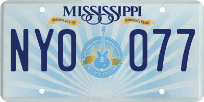MS license plate NYO077