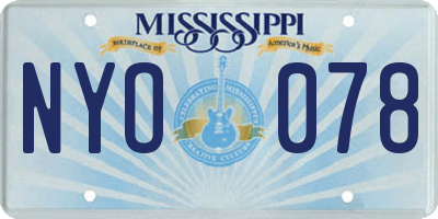 MS license plate NYO078