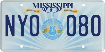 MS license plate NYO080
