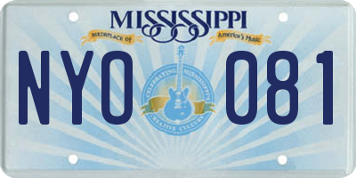 MS license plate NYO081