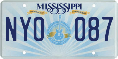 MS license plate NYO087