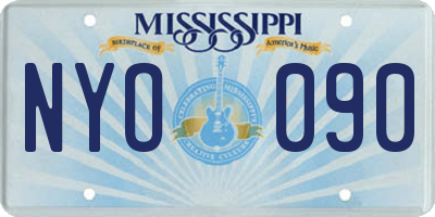 MS license plate NYO090