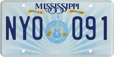 MS license plate NYO091