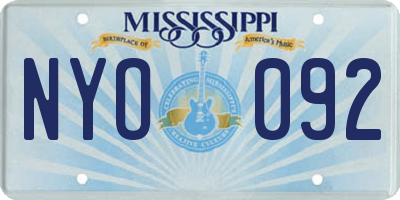 MS license plate NYO092