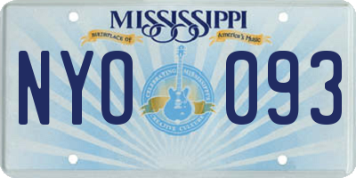 MS license plate NYO093