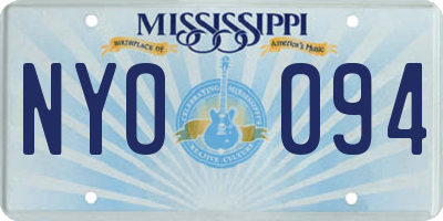 MS license plate NYO094