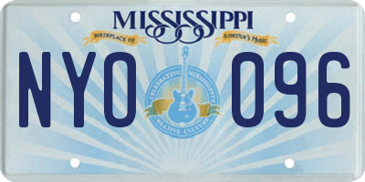 MS license plate NYO096