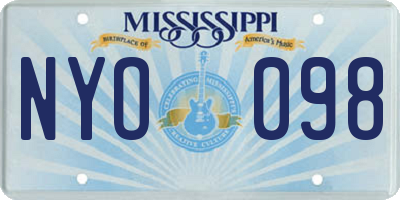 MS license plate NYO098