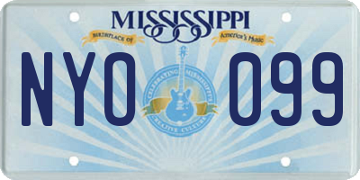 MS license plate NYO099