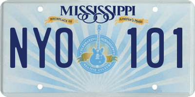 MS license plate NYO101