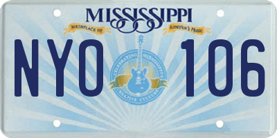 MS license plate NYO106