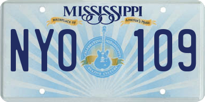 MS license plate NYO109
