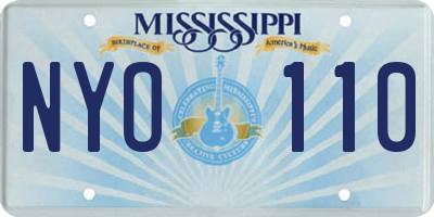 MS license plate NYO110