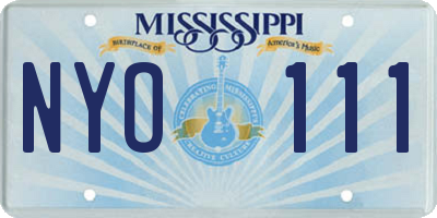 MS license plate NYO111